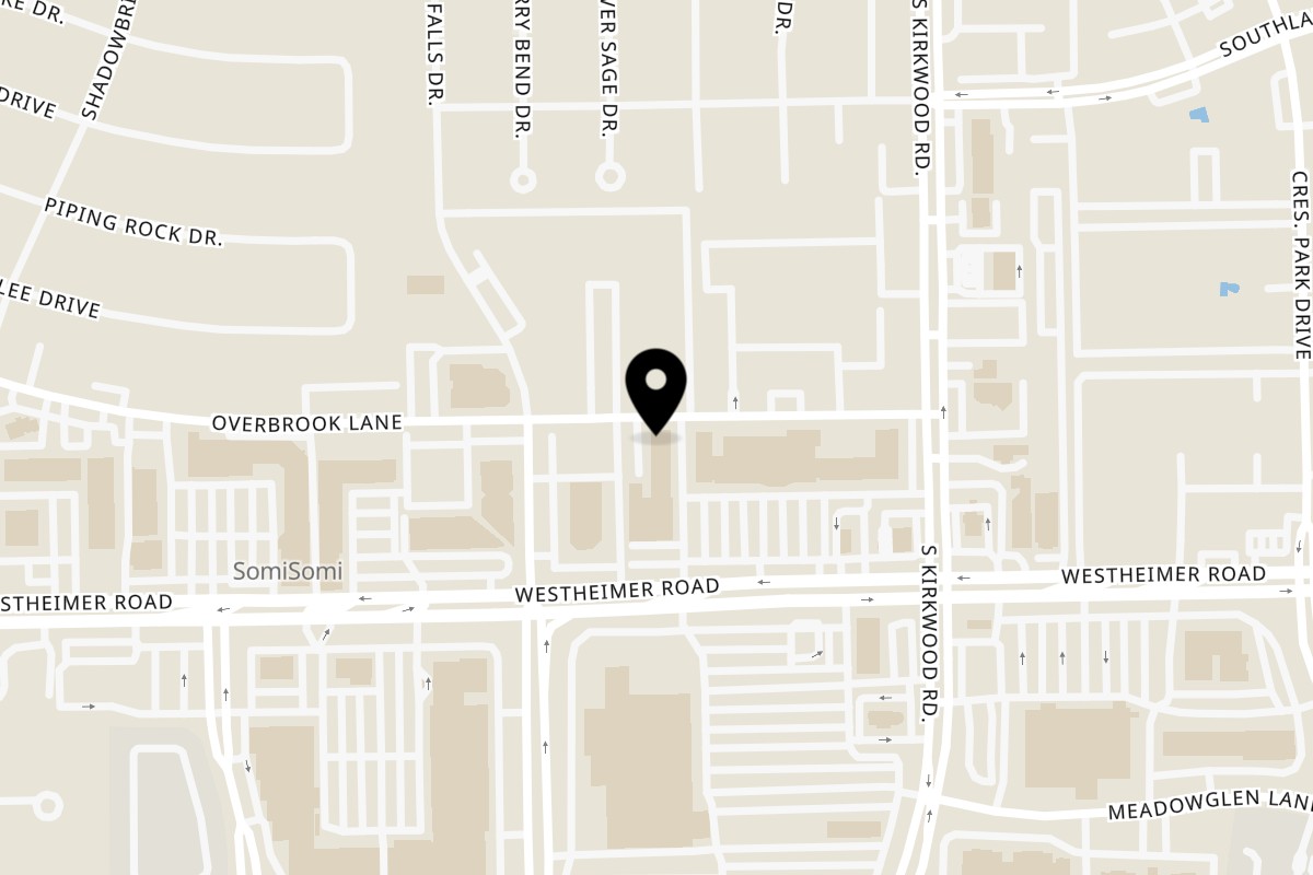 Map showing the location of Bull & Bear Tavr'n & Table on 11980 Westheimer Rd Ste A in Houston
